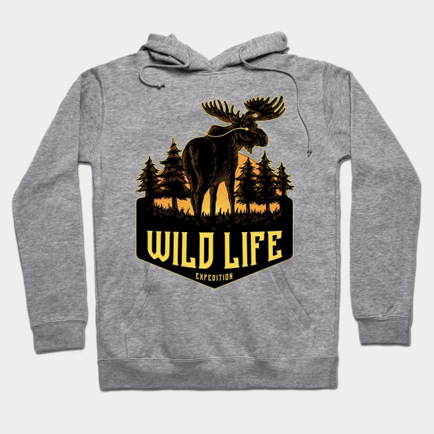 Wild Life Deer Logo Hoodie by Tonymidi Artworks Studio